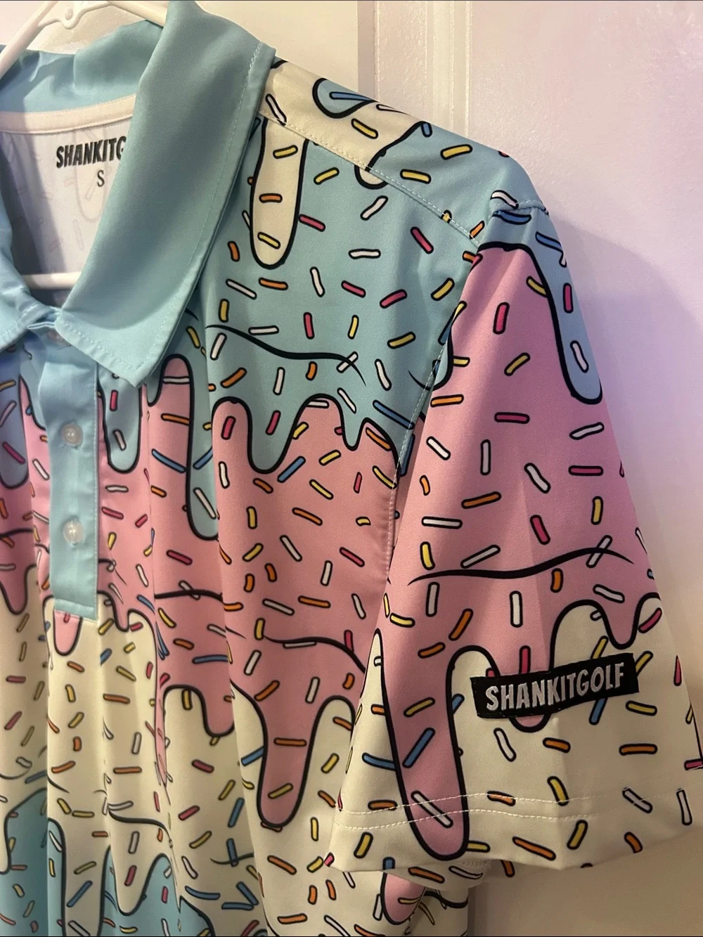 Kids' Pastel Drip Polo in Blue, Pink & Cream